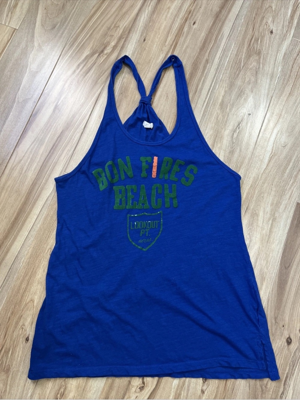 Aerie Bon Fires Beach Blue Racerback Tank